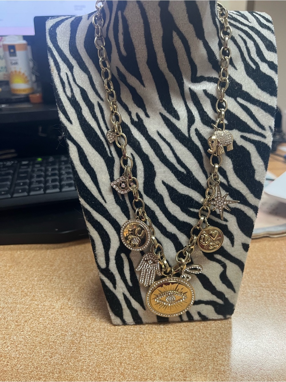 Park lane Gold Toned Charm Statement Necklace - Women Accessories